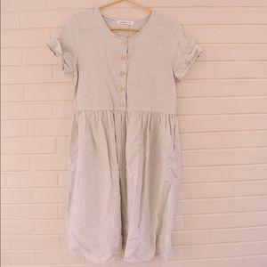 Little Cottonwood sage stripe midi dress